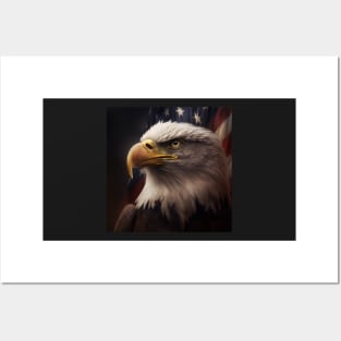 Traditional American Eagle and Flag Posters and Art